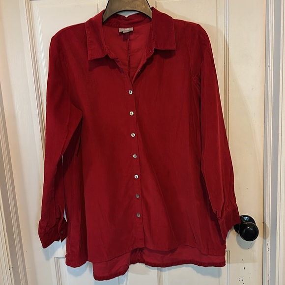 J. Jill Red baby thin corduroy swing top. 100% cotton. Size small - Picture 8 of 11